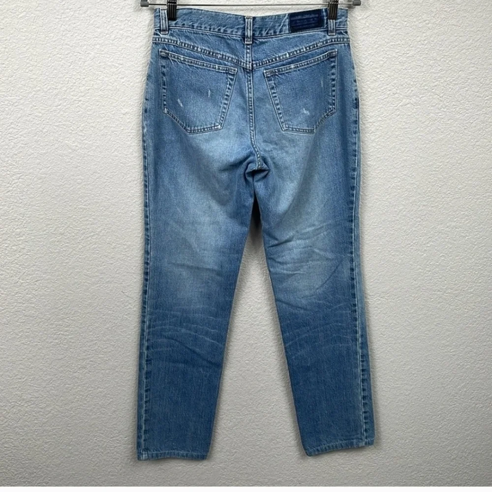 Gucci Mid Rise Tapered Straight Leg Jeans Concealed Button Fly Casual Blue